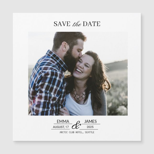 Personalized Photo Save the Date magnet (Anverso)