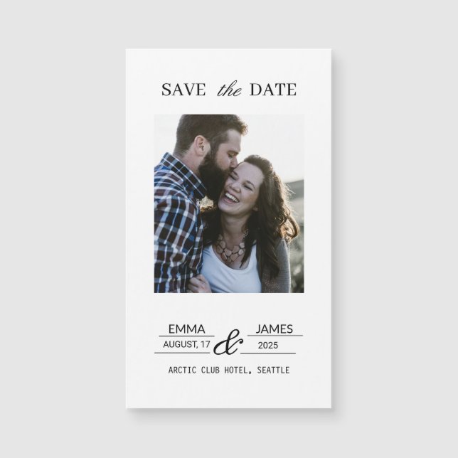 Personalized Photo Wedding Save the Date magnet (Anverso)