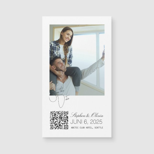 Personalized Photo Wedding Save the Date magnet (Anverso)