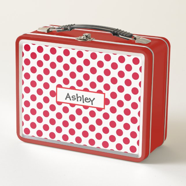 Personalized Polka Dot Metal Lunchbox (Anverso)