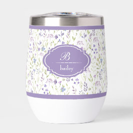 Personalized Purple Floral Monogram Tumbler