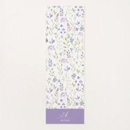 Personalized Purple Floral Yoga Mat