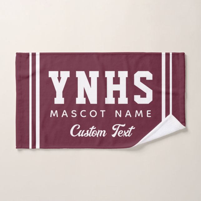 Personalized School Colors & Initials, Team Spirit (Toalla de mano)