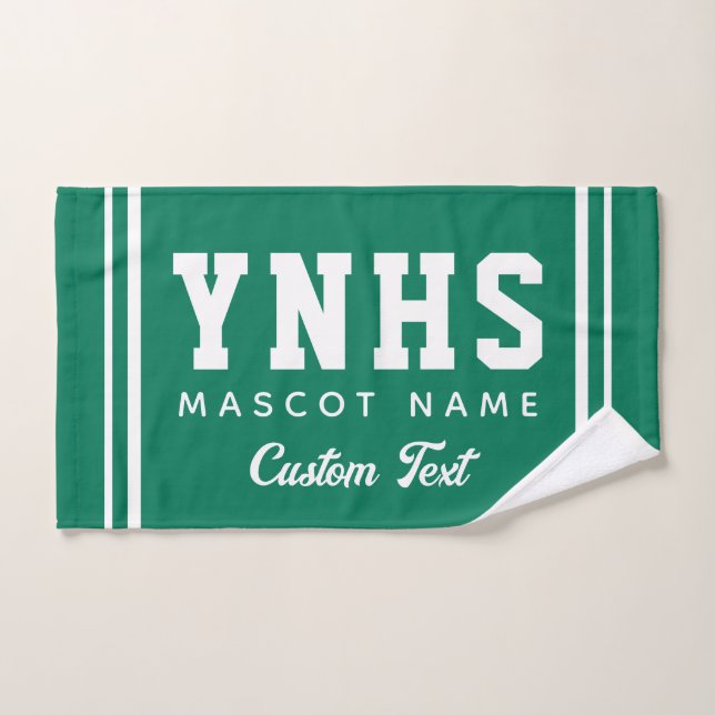 Personalized School Colors & Initials, Team Spirit (Toalla de mano)
