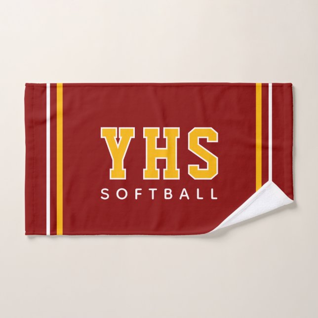 Personalized School Initials Softball Sport Team (Toalla de mano)