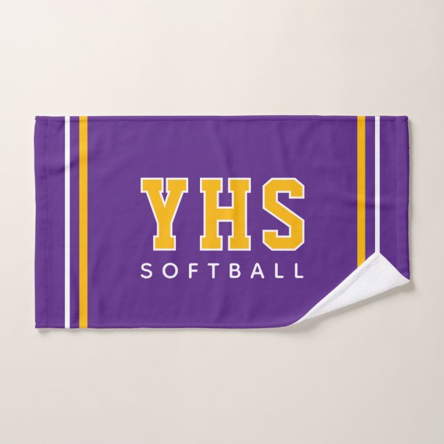 Personalized School Initials Softball Sport Team (Toalla de mano)