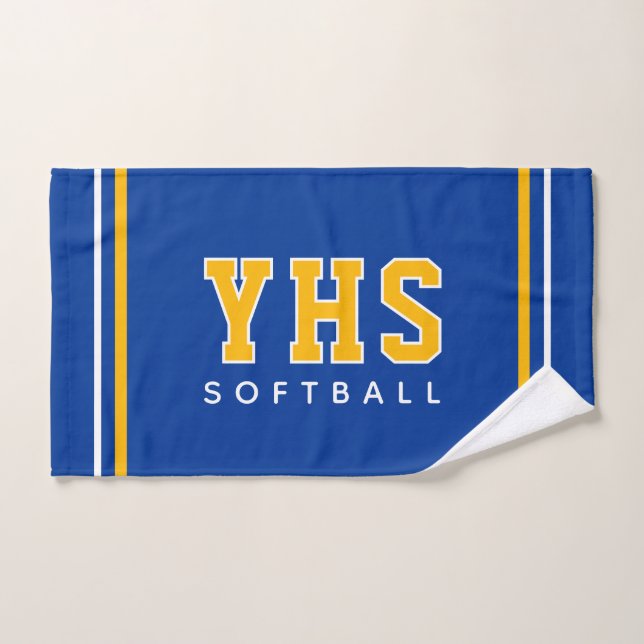Personalized School Initials Softball Sport Team (Toalla de mano)