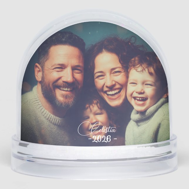 Personalized Snow Globe with Custom Photo and Name (Anverso)
