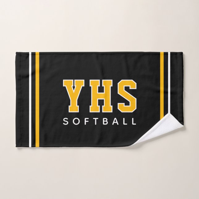 Personalized Softball School Initials, Team Gift (Toalla de mano)