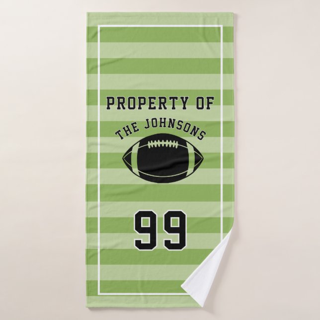 Personalized Sports Towel | Custom Football Player (Toalla de baño)