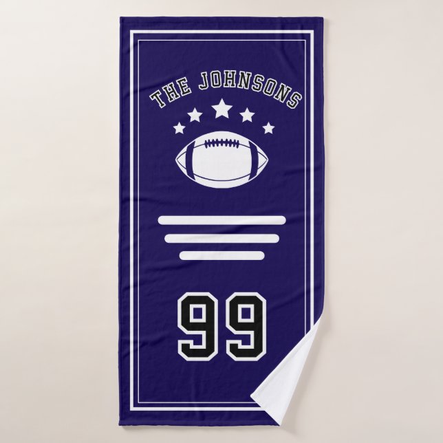 Personalized Sports Towel | Custom Football Player (Toalla de baño)
