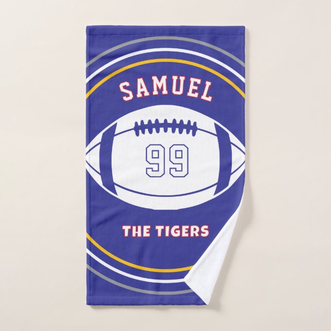 Personalized Sports Towel | Custom Football Player (Toalla de mano)