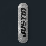 Personalized steel plate design skateboard deck<br><div class="desc">Personalized steel plate design skateboard deck. Custom monogram skateboard decks with masculine metal look. Cool wooden skate board design for boys and girls. Fun modern Birthday gift idea for kids. Personalize with custom name or monogram initial letters. Nice gift idea for children; son, grandson, granddaughter, daughter, sister, brother, friends etc....</div>