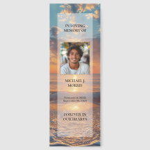 Personalized Sunset Funeral Book Mark
