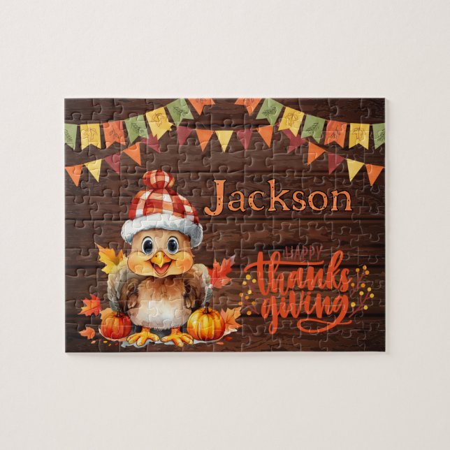 Personalized Thanksgiving Child Name Puzzle  (Horizontal)