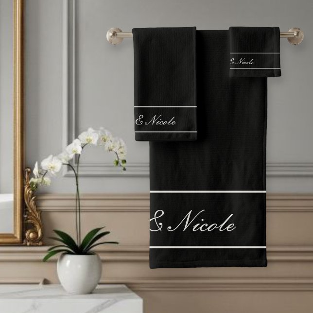 Personalized Towel Set, Elegant White, Classic (Subido por el creador)