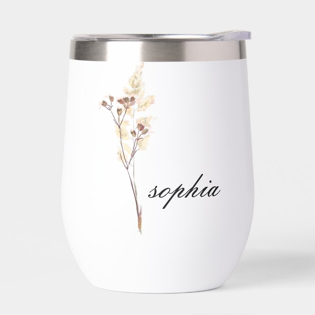 Personalized Tumbler,Custom Birth Flowers Tumbler  (Izquierdo)