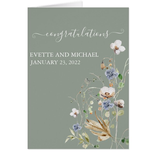 Personalized Wedding Congratulations Wild Flower  (Frente)