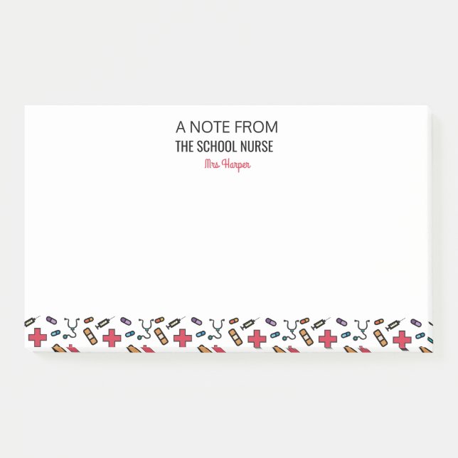 Personalizó una nota de la enfermera de la escuela (Anverso)
