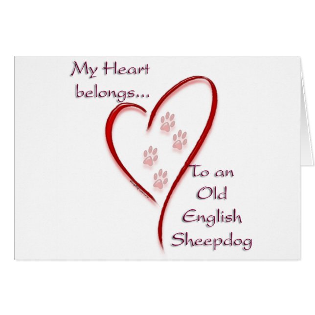 Pertenece al viejo Corazón de Sheepdog Inglés (Anverso (Horizontal))