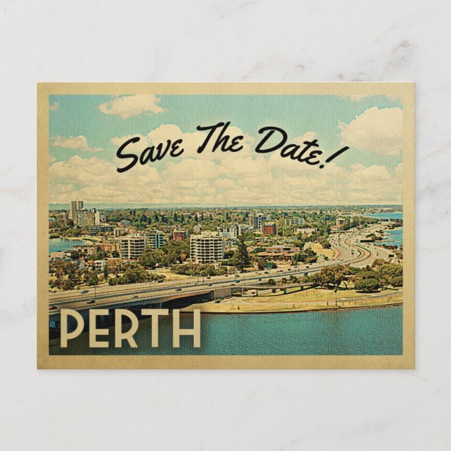 Perth Australia Salva Las Postales Vintage De Fech (Anverso)