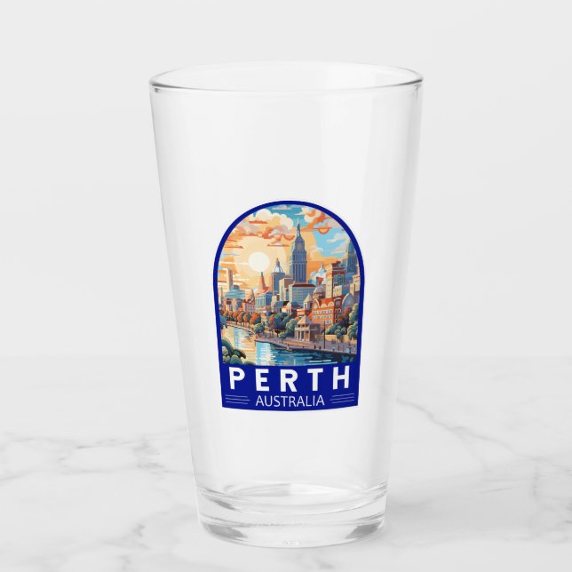 Perth Australia Travel Art Vintage (Anverso)