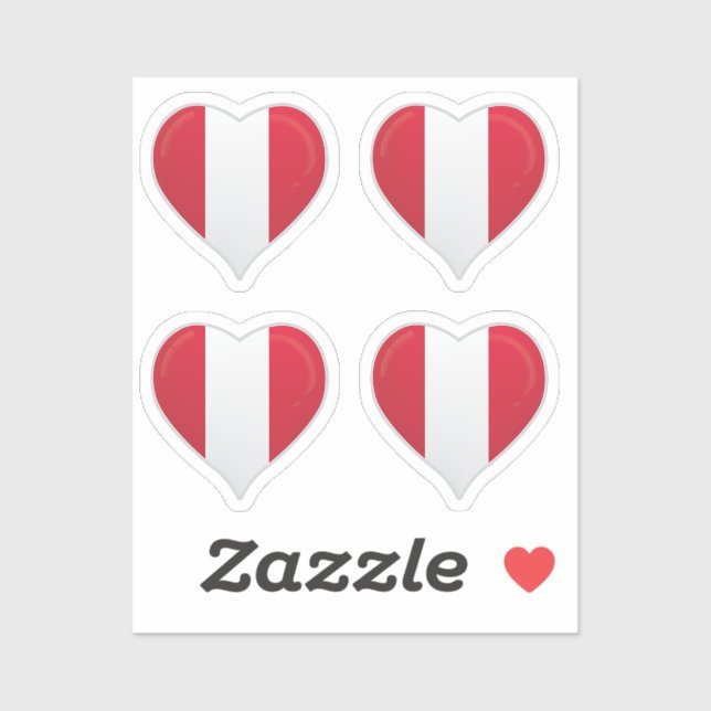 Perú: pegatina del corazón del orgullo de la bande (Hoja)