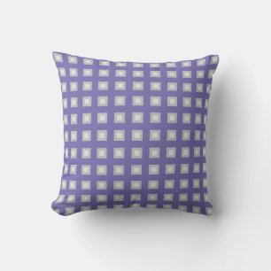 Perwinkle y almohada de tiro a cuadros grises