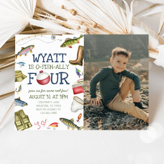 Pesca 4.ª Invitación fotográfica de cumpleaños