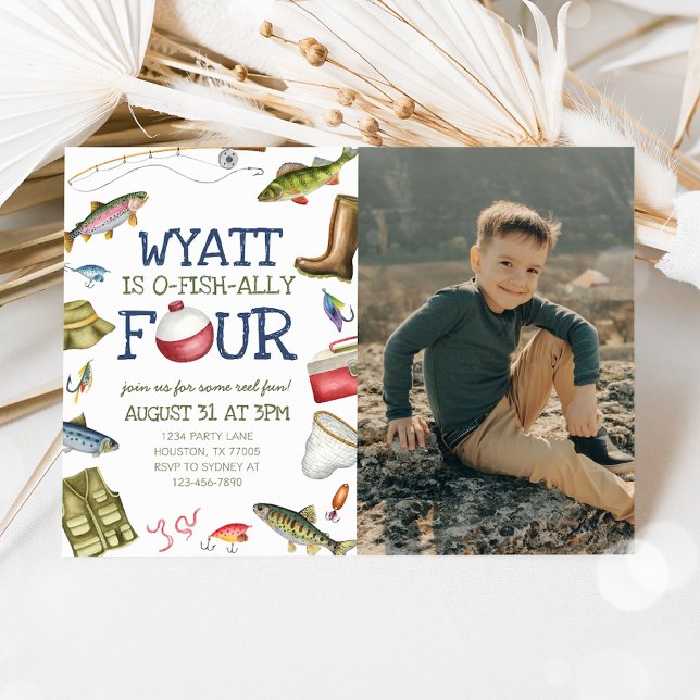Pesca 4.ª Invitación fotográfica de cumpleaños (Subido por el creador)