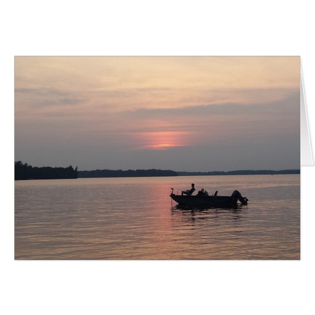 Pesca al atardecer en el lago (Anverso (Horizontal))