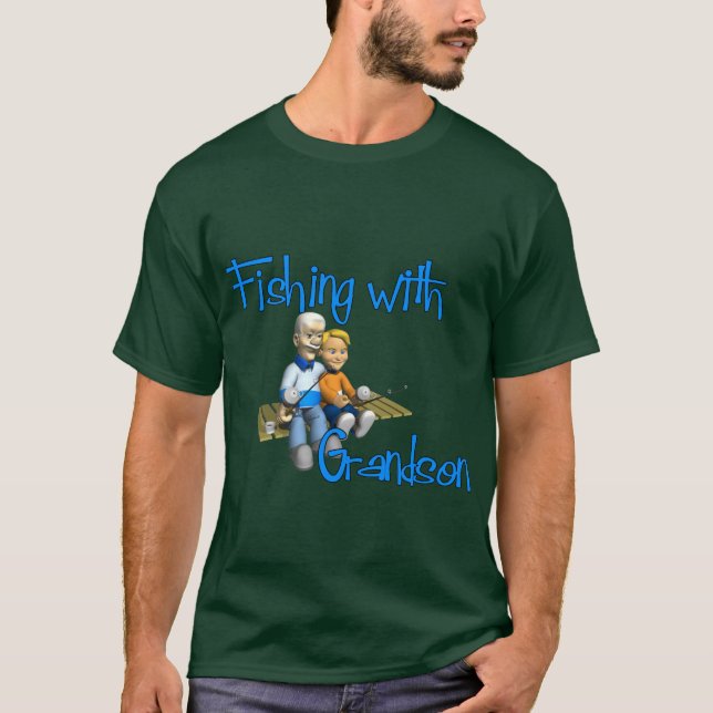 Pesca con camiseta de pesca con nietos (Anverso)