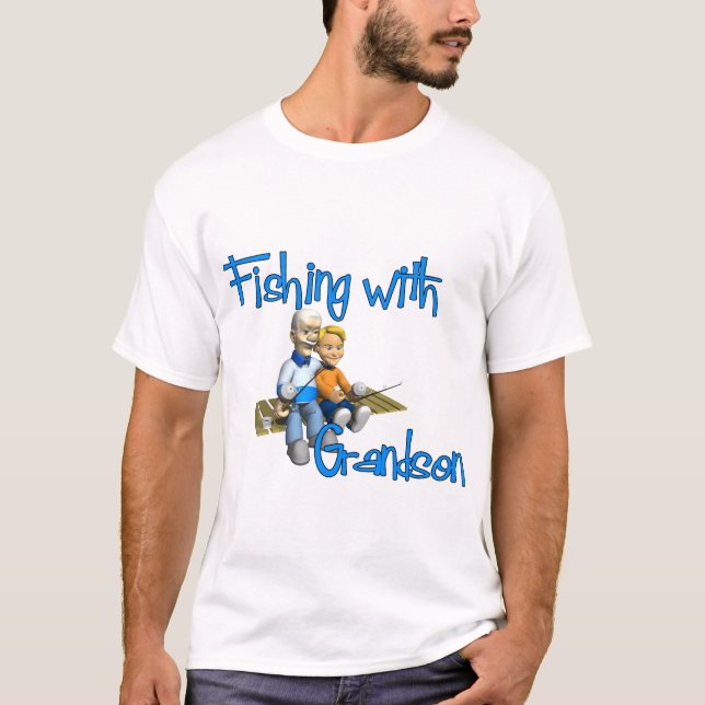Pesca con camiseta de pesca con nietos (Anverso)