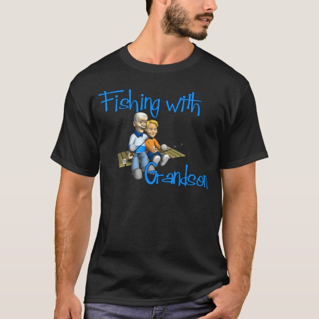 Pesca con camiseta de pesca con nietos (Anverso)