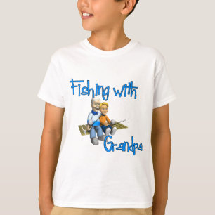 Pesca con camiseta de pesca del abuelo