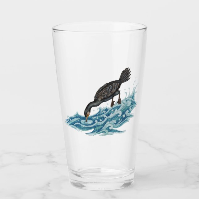 Pesca con cormorán en olas  (Anverso)