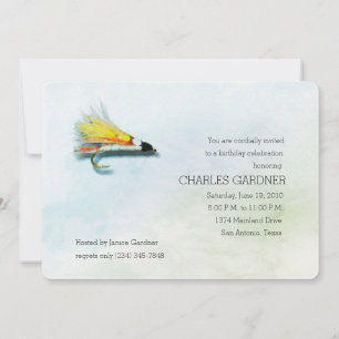 Pesca con invitación de cumpleaños