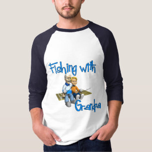 Pesca con la camisa de la pesca del abuelo
