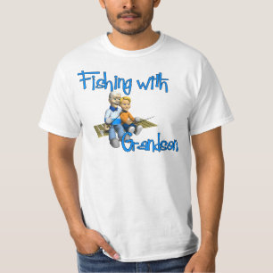 Pesca con la camisa de la pesca del nieto