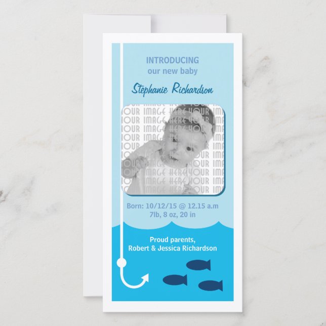 Pesca con marea baja Invitación de bebé (Anverso)