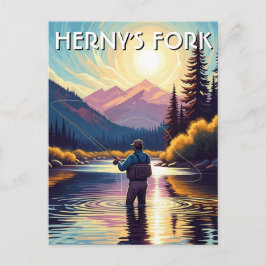 Pesca con Mosca en Henry's Fork Idaho Tarjeta Post