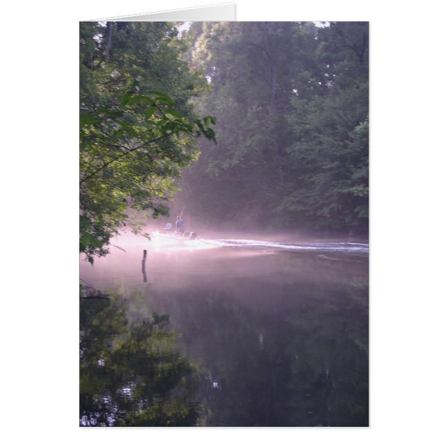 Pesca con tarjeta en blanco al atardecer (Frente)