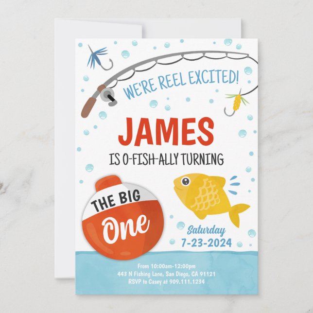 Pesca Cuta Primera Invitación a Fiesta de Cumpleañ (Anverso)