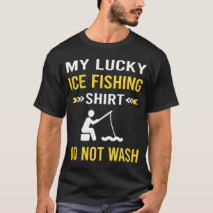 Pesca de hielo en camiseta con suerte