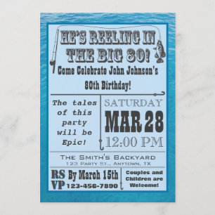 Pesca de la 80.a invitación del cumpleaños con