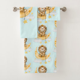 Pesca de leones en la acuarela lunar