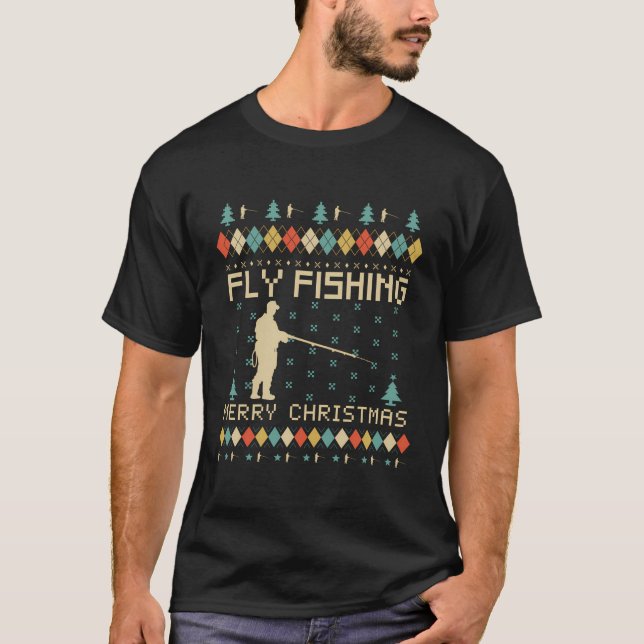 Pesca de mosca Navidades feos Sweater Vintage (Anverso)