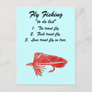 Pesca de mosca "para hacer la lista" postal "Red M