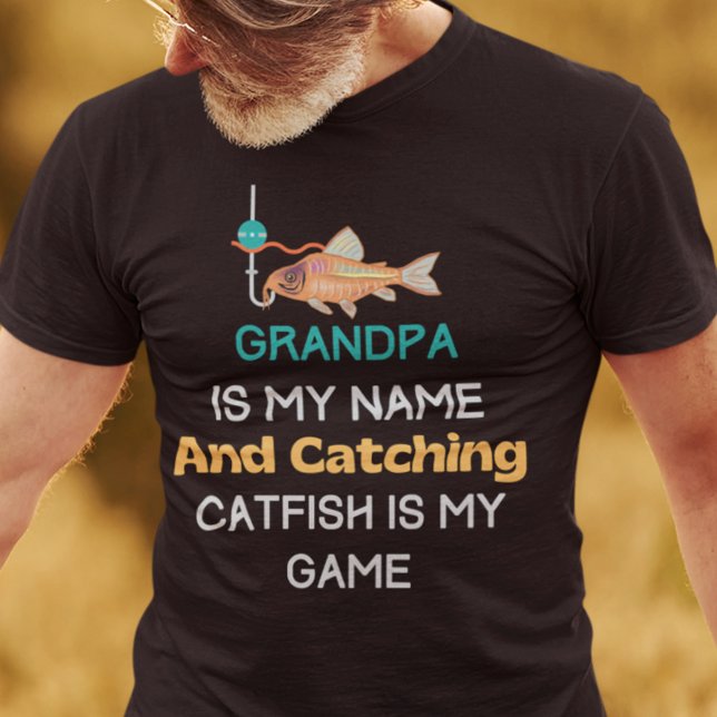 Pesca de pescado en la camiseta del abuelo (Grandpa Catfishing Funny Shirt)