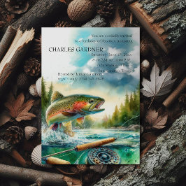 Pesca de trucha con invitación de cumpleaños